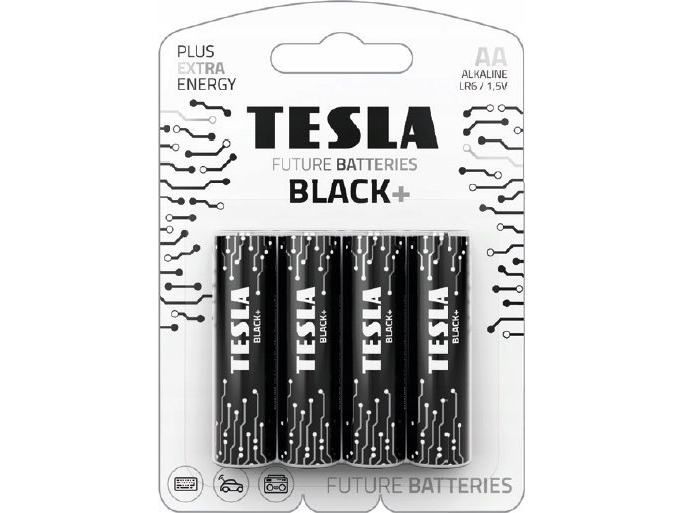 TESLA Musta alkaliparisto AA LR06 (4 kpl) - 2293104