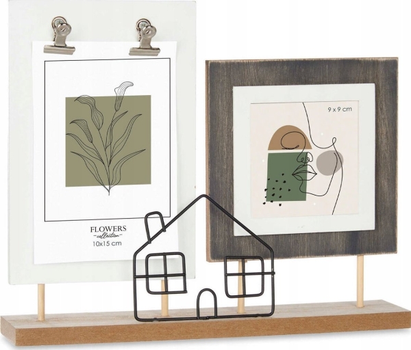Ramme Gift Decor Til 2 Billeder – Hus, Stående, Metal Og Mdf