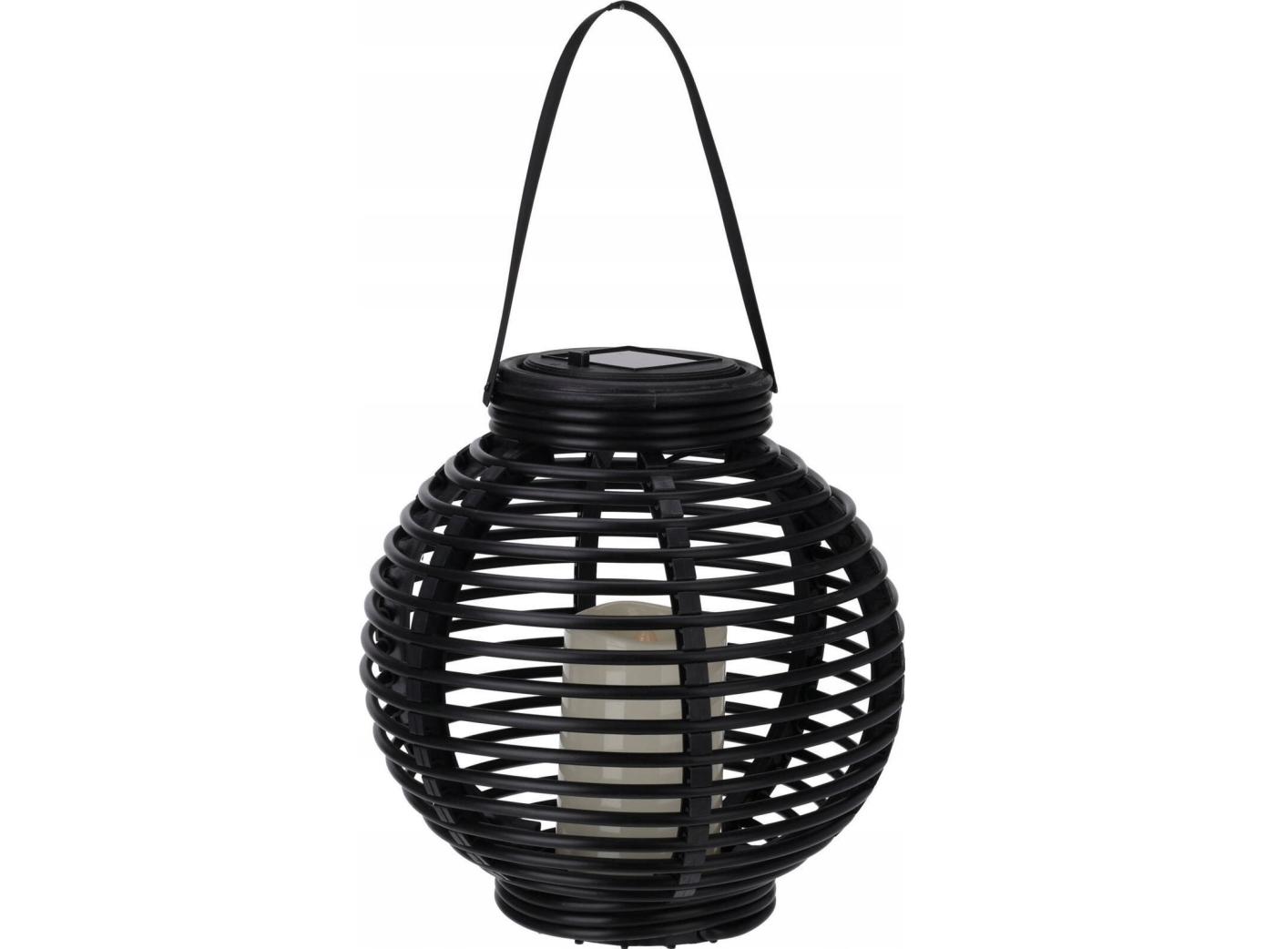 ProGarden solcellelanterne, sort kugle, Ø 21 cm