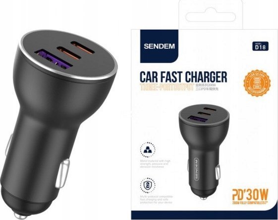 Vega Ecobox Fast Car Charger 78W 2Xpd + Usb&Gt