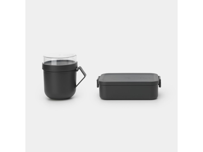 Brabantia Make & Take, Lunchbox, set, Vuxen, Grå, Plast, Monokromatiskt, Rektangulär | Köksutrustning - lunch - Matlådor | GameStuff