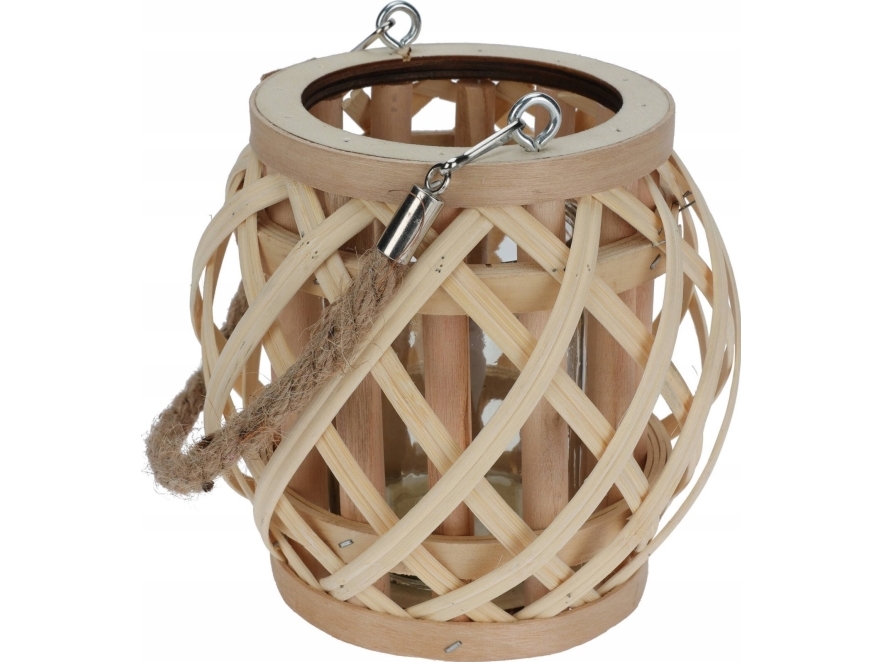 Home Styling Collection Lykta i bambu med handtag i jute, naturlig | Bordssättning - Bar & vin - Ljusstakar och Lampor | GameStuff