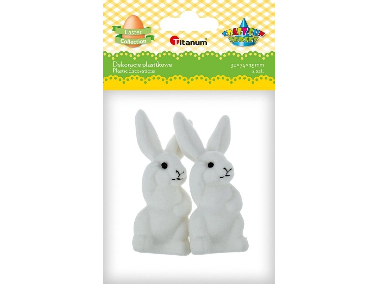 Titanum Flockad kanin 32x74x25mm vit 2st | Leksaker - Kreativitet - Spela degen | GameStuff