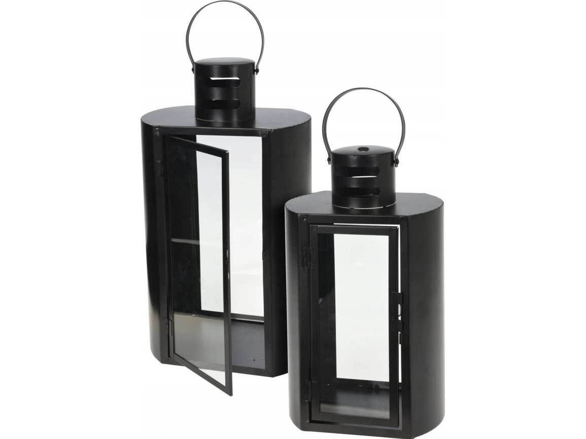 Home Styling Collection metall-lanterna svart MINIMAL, 2 st | Bostäder - Inredning - Ljusstakar | GameStuff