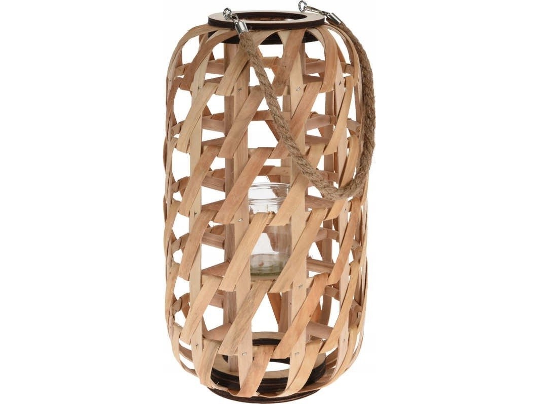 Home Styling Collection Trälykta, minimalistiskt handtag med flätor och snöre | Marin - Säkerhetsutrustning - Lyktor | GameStuff