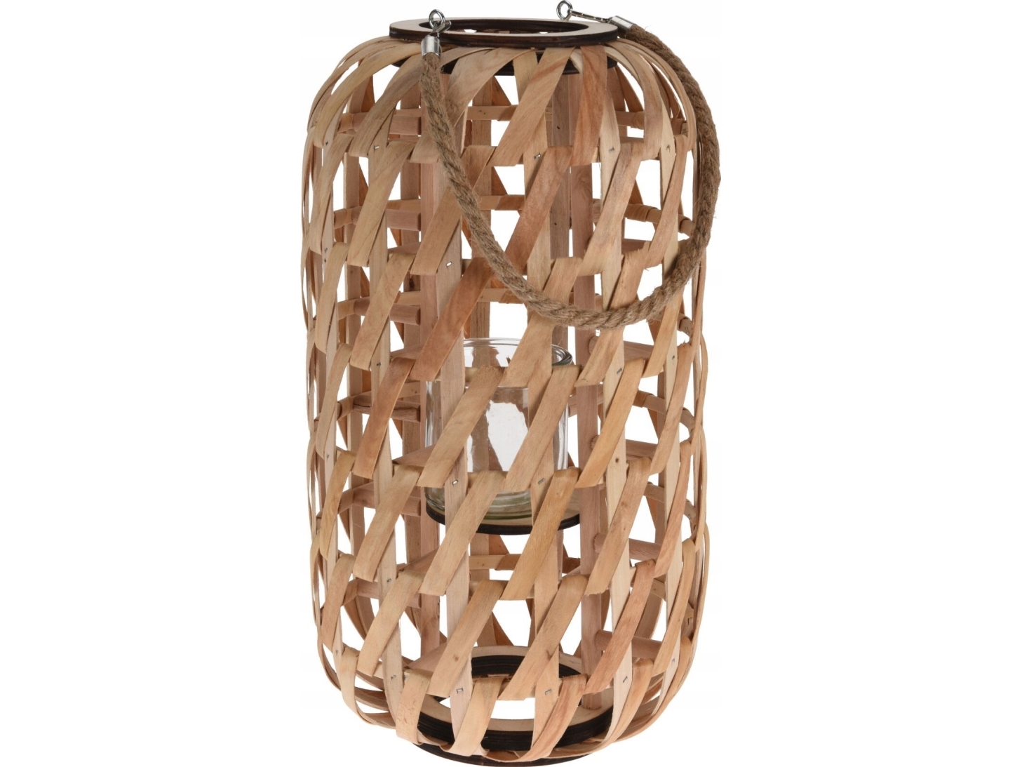 Home Styling Collection Trälykta, minimalistisk flätning och snörhandtag | Marin - Säkerhetsutrustning - Lyktor | GameStuff