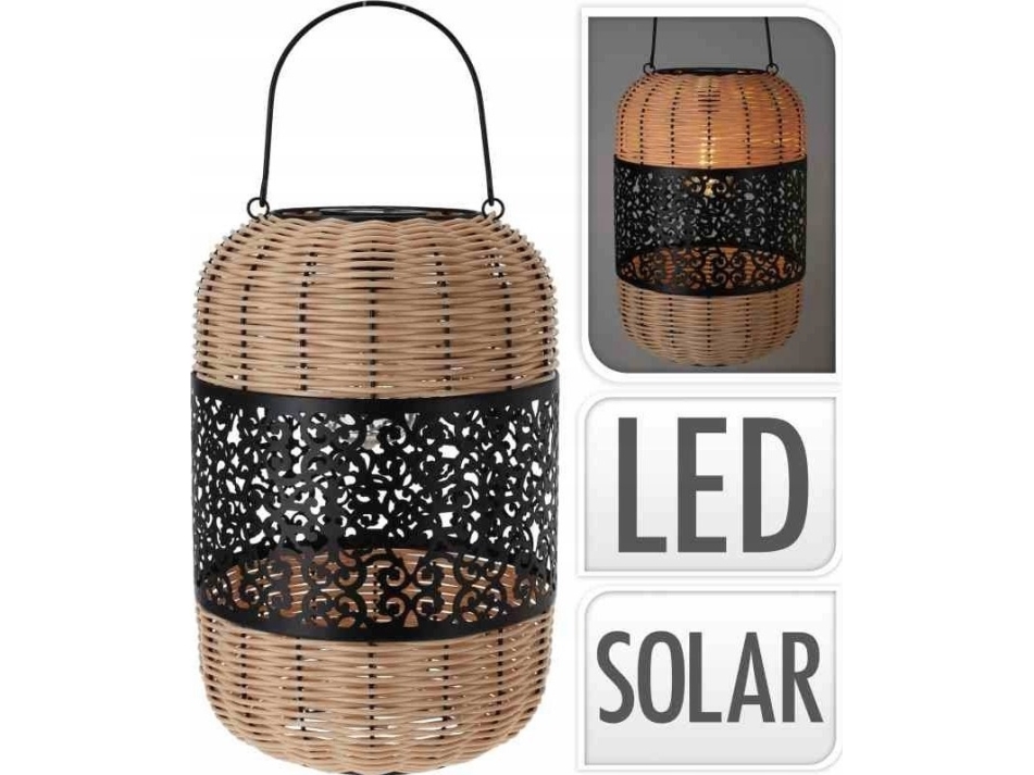 Home Styling Collection sollykta, flätade element och dekorativt ornament, Ø 24 x 36 cm | Belysning - Utomhusbelysning - Solcellslampor | GameStuff