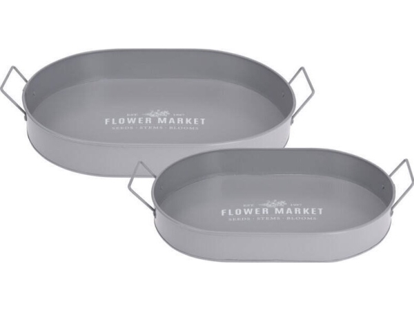 ProGarden BOTANICAL serveringsbakke, med brede håndtag, metal, 2 stk