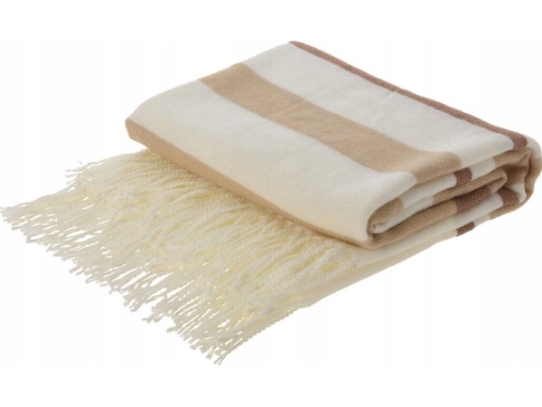 Home Styling Collection Koc z frędzlami, w paski, z akrylu, 130 x 160 cm | Baby & barn - Dekoration - Dekorationer för hemmet | GameStuff