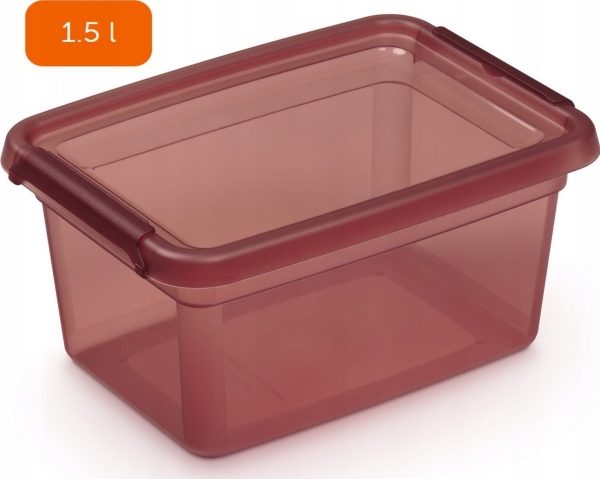 Moxom Aufbewahrungsbox Basestore Color 1,5 L, Rhabarber, Transparent Pink