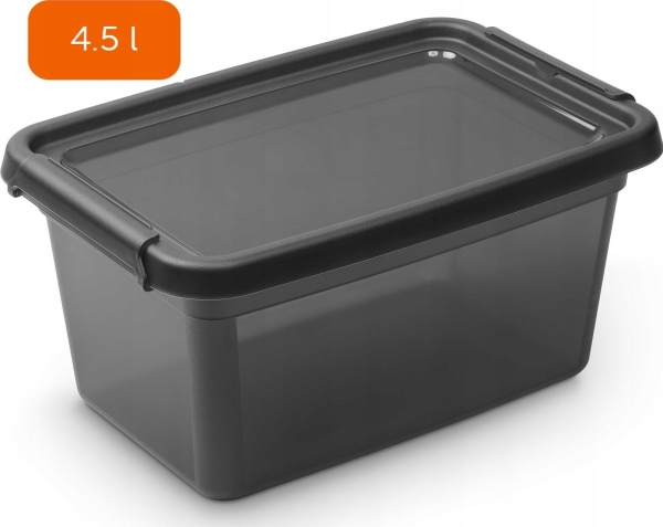 Moxom „Basestore“ Anglies Indas Su Dangčiu Ir Spaustukais, 19X28x13 Cm, 4,5 L