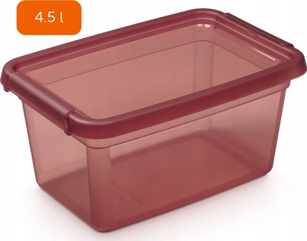 Moxom Aufbewahrungsbox Basestore Color, 4,5 L, Rhabarber, Transparent Rosa