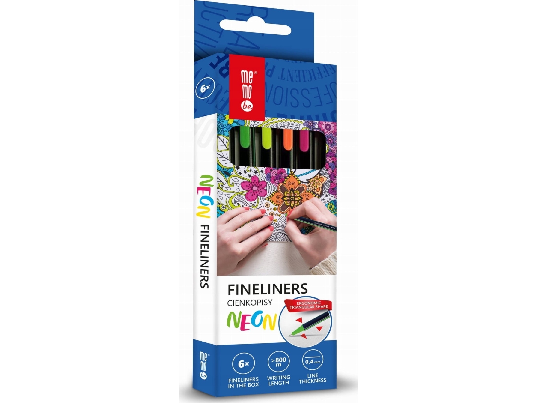 Memobe Neon Thin Pens 0,4Mm 6 Farben Memobe
