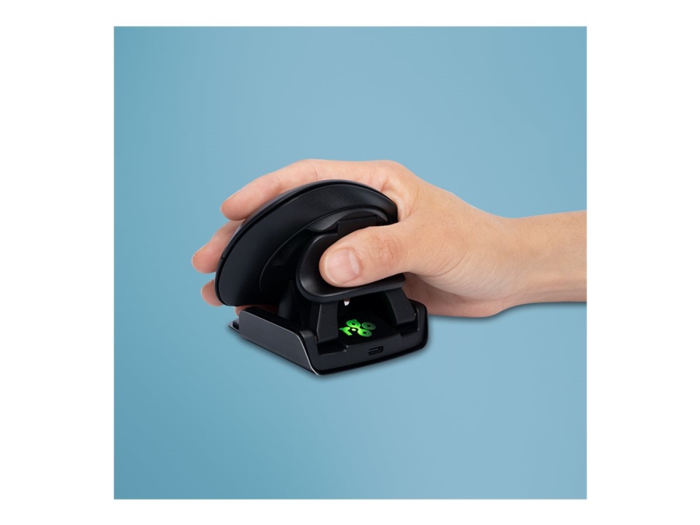 R-Go Ambidextrous Ergonomic mouse Twister - Lodret mus - ergonomisk - højre- og venstrehåndet - optisk - 3 knapper - trådløs, kablet - Bluetooth 5.0,