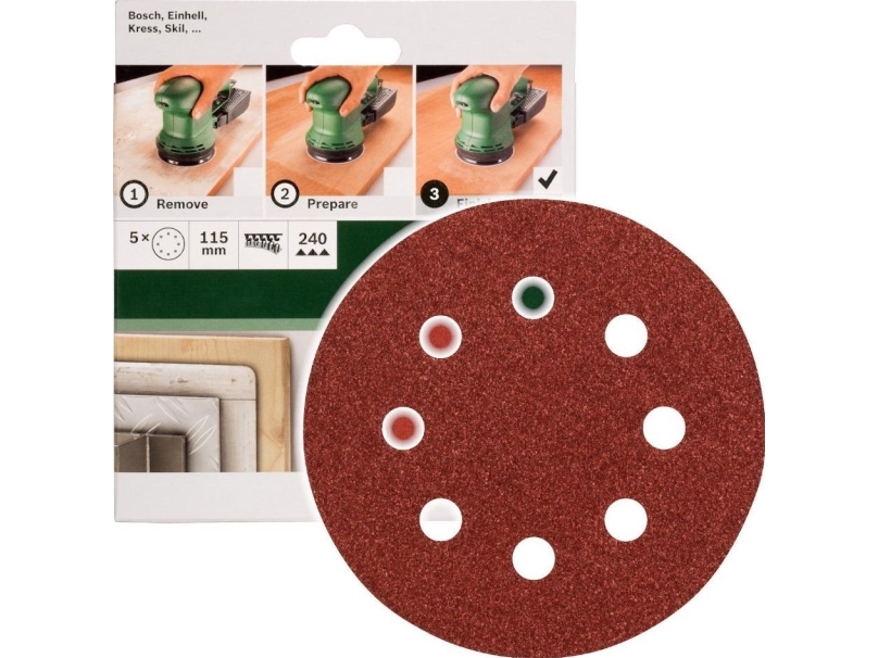 Bosch SLIBEBLAD EX Ø115MM K240 HUL 5 STK GL | Elverktyg - Tillbehör - Tillbehör till Slipmaskin | GameStuff