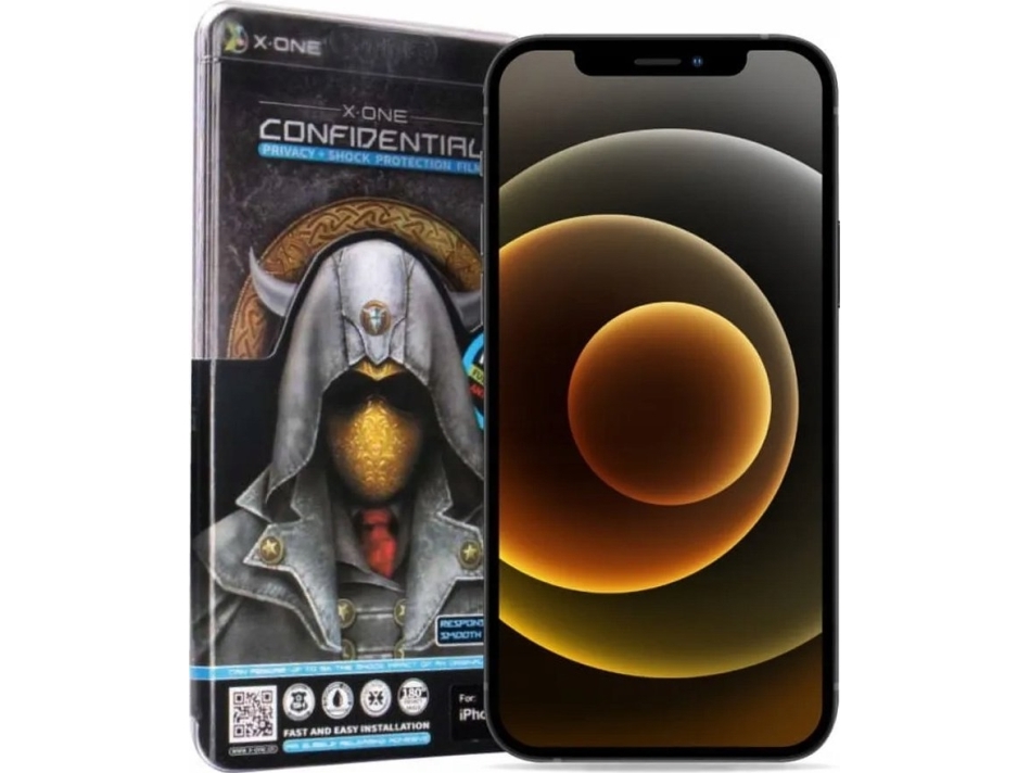X-One Gehärtetes Glas X-One Full Cover Extra Strong Privacy Für Iphone 15/16 (Full-Glue) Schwarz