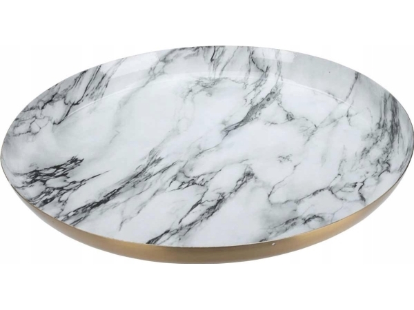 Home Styling Collection Dekorativer Teller, Weißer Marmor