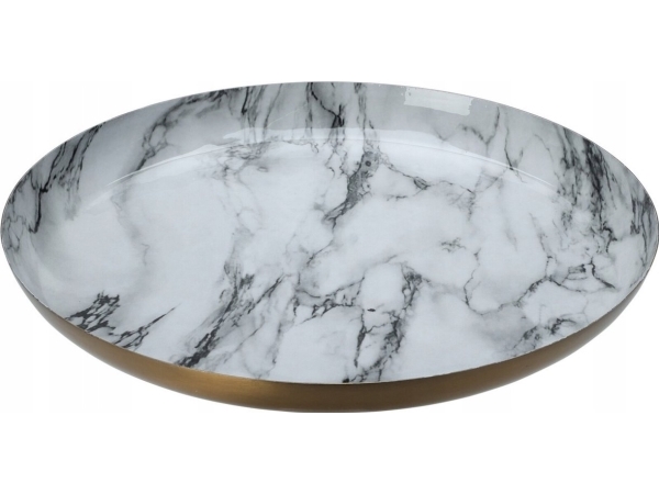 Home Styling Collection Dekorativer Teller, Weißer Marmor