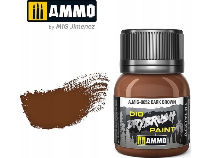 Vallejo Ammo: DIO Drybrush - Dark Brown | Skola & Hobby - Konstmaterial - Specialprodukter | GameStuff