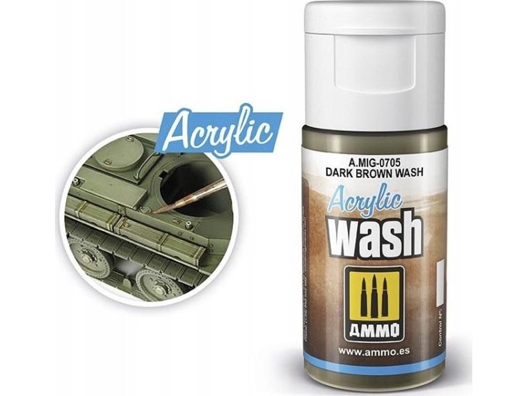 Vallejo Ammo: Acrylic Wash - Dark Brown Wash