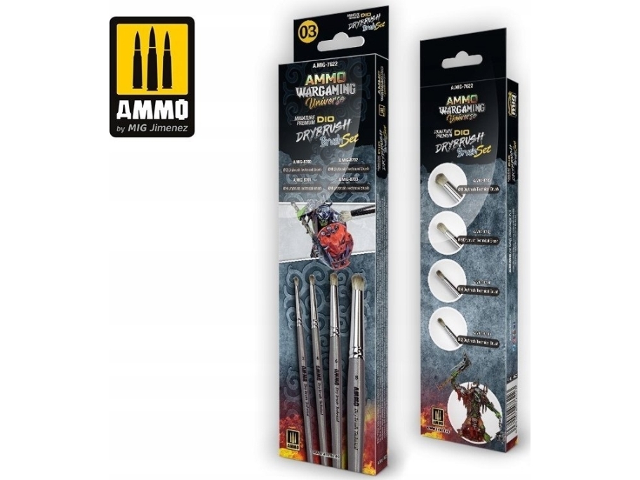 Vallejo Ammo: Wargaming Universe - Miniature Premium DIO tørbørste-sæt