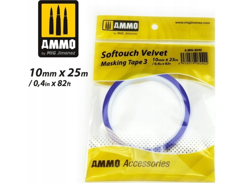 Vallejo Ammo: Softouch Velvet Masking Tape 3 (10 Mm X 25 M)
