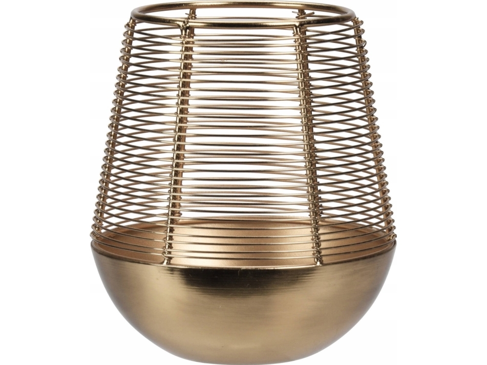 Home Styling Collection Zloty lampion na swieczke, metalowy