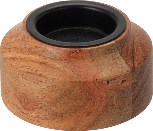 Home Styling Collection Świecznik Z Drewna Akacjowego, 8 X 4 Cm