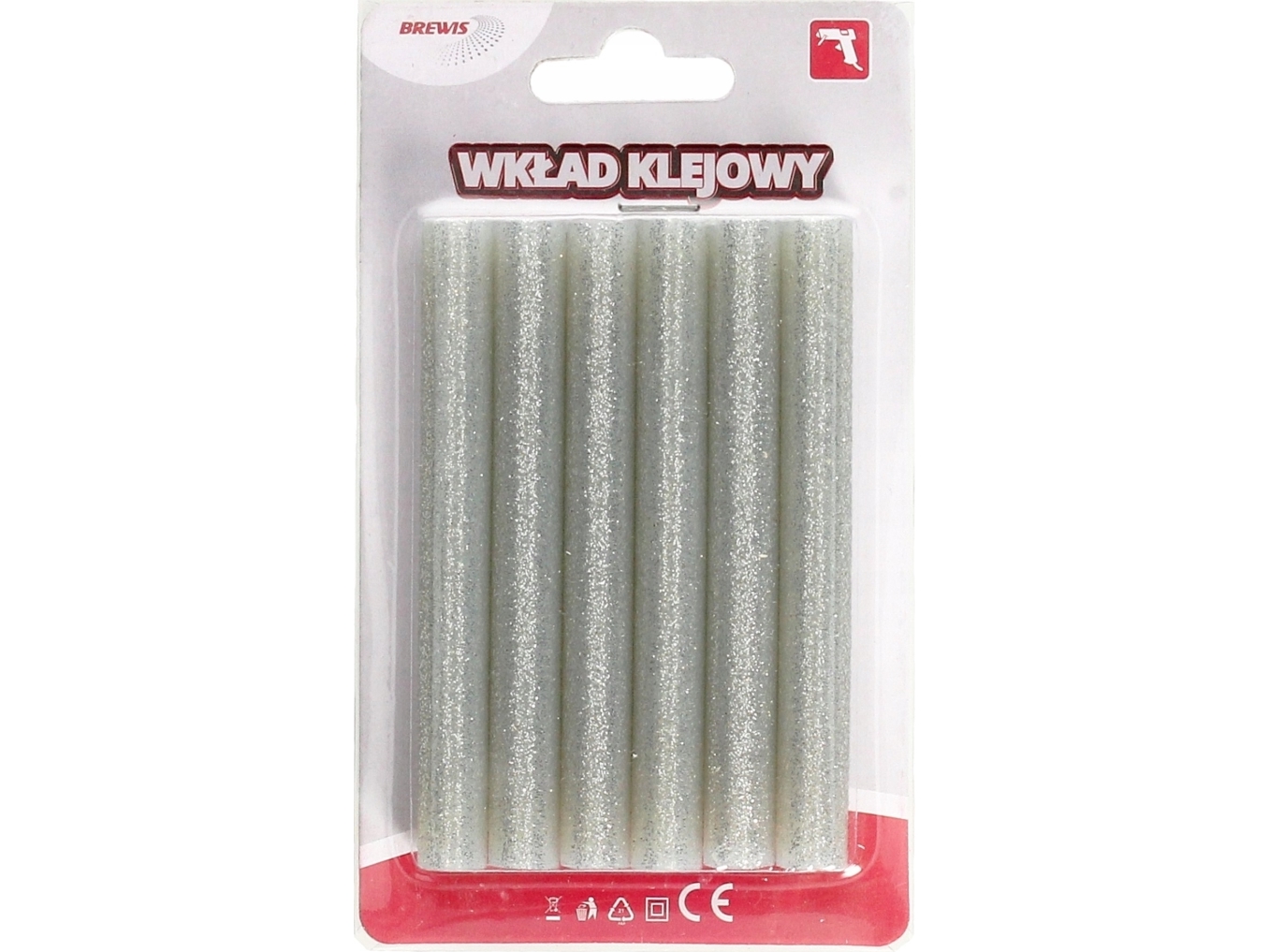 BREWIS limindsatser glitter sølv 11mmx10cm 6stk