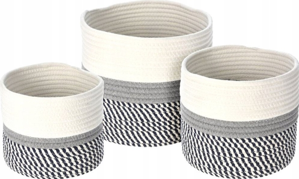 Home Styling Collection Aufbewahrungskorb Aus Baumwolle, 3 Stück