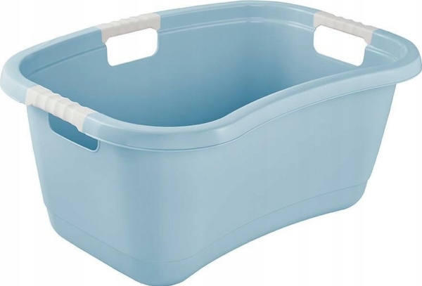 keeeper vasketøjskurv “janne”, ergonomisk, nordic-blue, stabil i nyreform med softgreb, stor - 1 stk (1078368000000)
