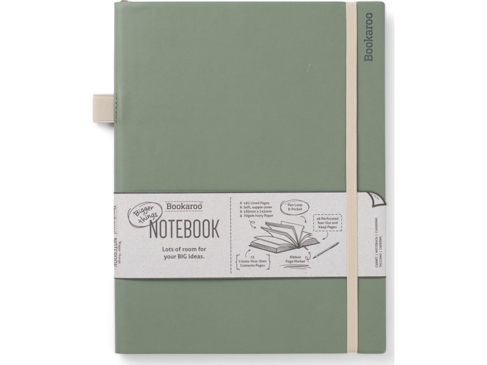 Peter Pauper Press Bookaroo notesbog/studiebog stor - grøn