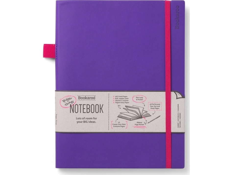 Peter Pauper Press Bookaroo Notatnik Journal duży - Fioletowy