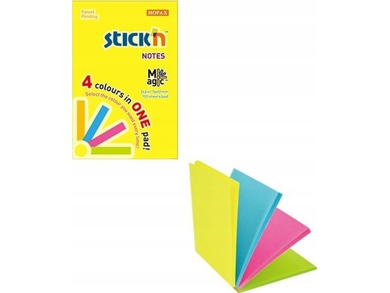 Selvklæbende sedler 51x76mm neon mix 100K