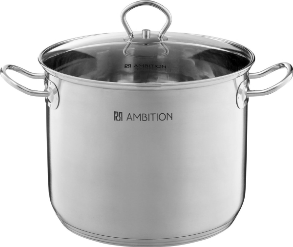 Ambition Acero 30 Cm Hoher Topf Aus Edelstahl Mit Deckel