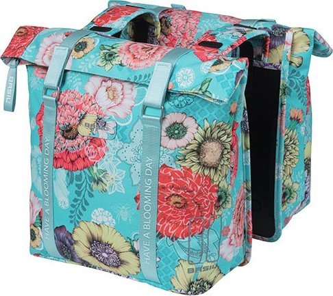 BASIL BLOOM FIELD DOUBLE PANNIER BAG 28-35L, Universal Bridge System, taivaansininen (UUSI 2024)
