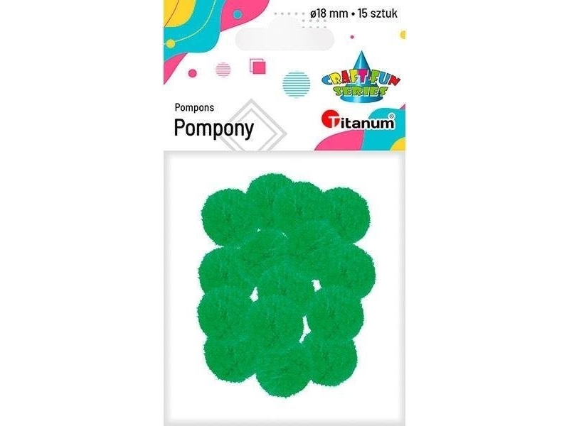 Titanum Polyester pomponger 18mm grön 15st | Papper & Emballage - Förpackning - Garn & Resårer | GameStuff