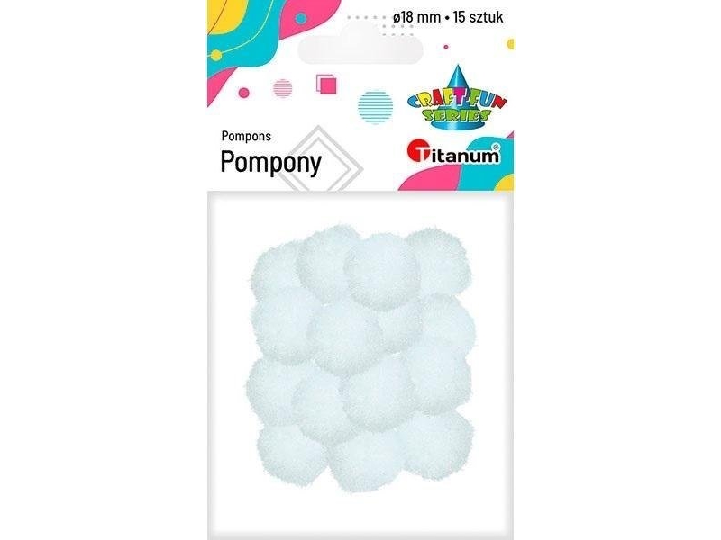 Titanum Polyester pomponger 18mm vit 15st | Skola & Hobby - Konsthantverk - Tyger och garn | GameStuff