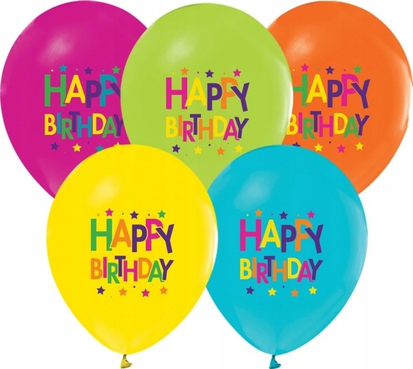 Partydeco Ballons Happy Birthday 30 Cm 5Er-Set