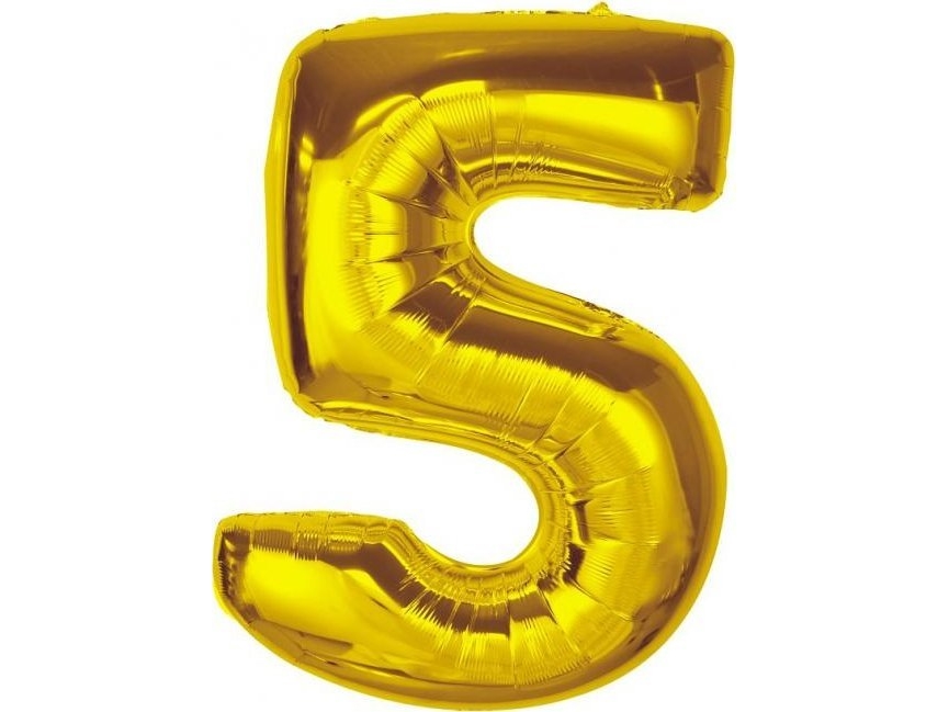 Godan Smart Nummer 5 Gold Folienballon 92Cm