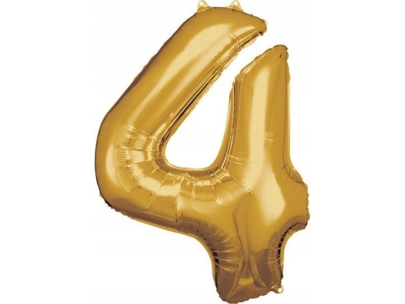 Amscan Folienballon Groß Nummer 4 Gold 65X86cm Verpackt 9906269