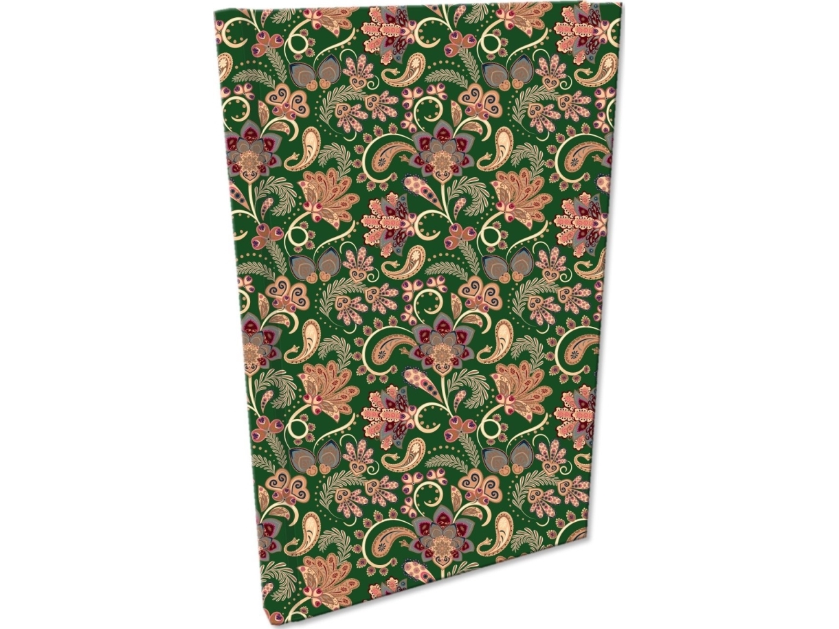 Notes A5 Checkered Soft Touch Paisley Flowers Green |