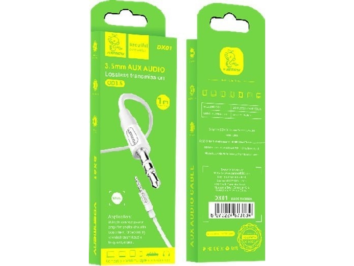 Kabel Vega Kabel Stereo Denmen Jack Do Jack 3,5 Cala Biały 1M Dx01&Gt