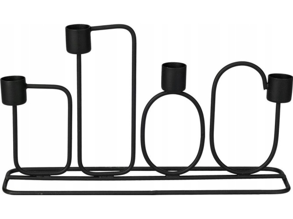 Home Styling Collection Lysestage i geometriske mønstre, 27 x 16 cm