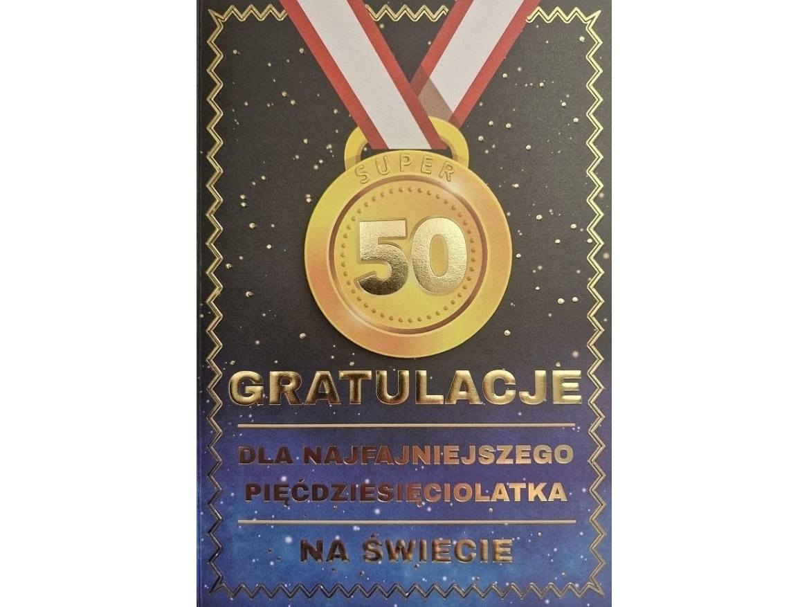 Yeku Geburtstagskarte 50 Medaille Männlich