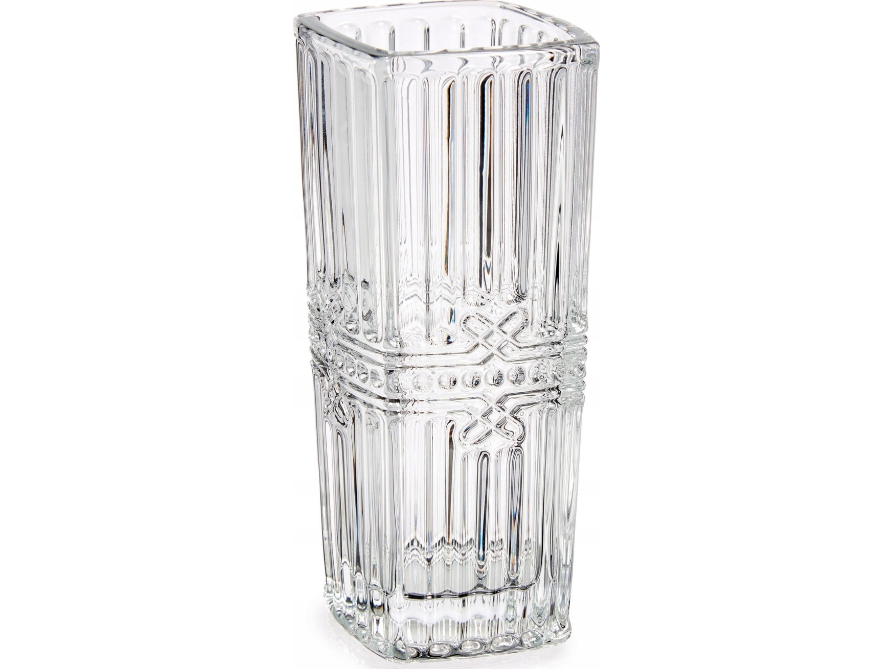 Gift Decor Quadratische Vase Mit Kristalldesign, 15 Cm