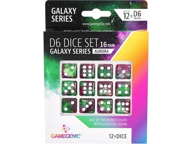 Gamegenic Galaxy Series D6-tärningsset (16 mm) Aurora
