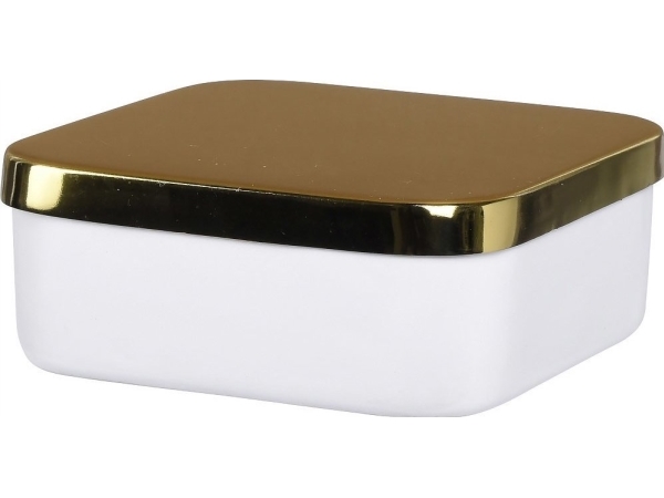 Home Styling Collection Förvaringsbehållare, metallorganisatör, fyrkantig, 13 cm, vit | N - A | GameStuff