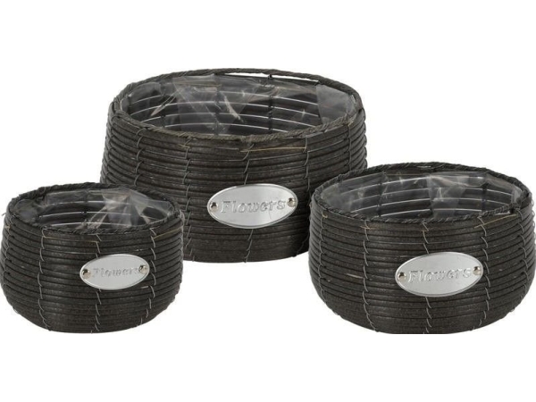 Home Styling Collection runda blomkrukor, 3 st, olika storlekar | Baby & barn - Dekoration - Burkar och krukor | GameStuff