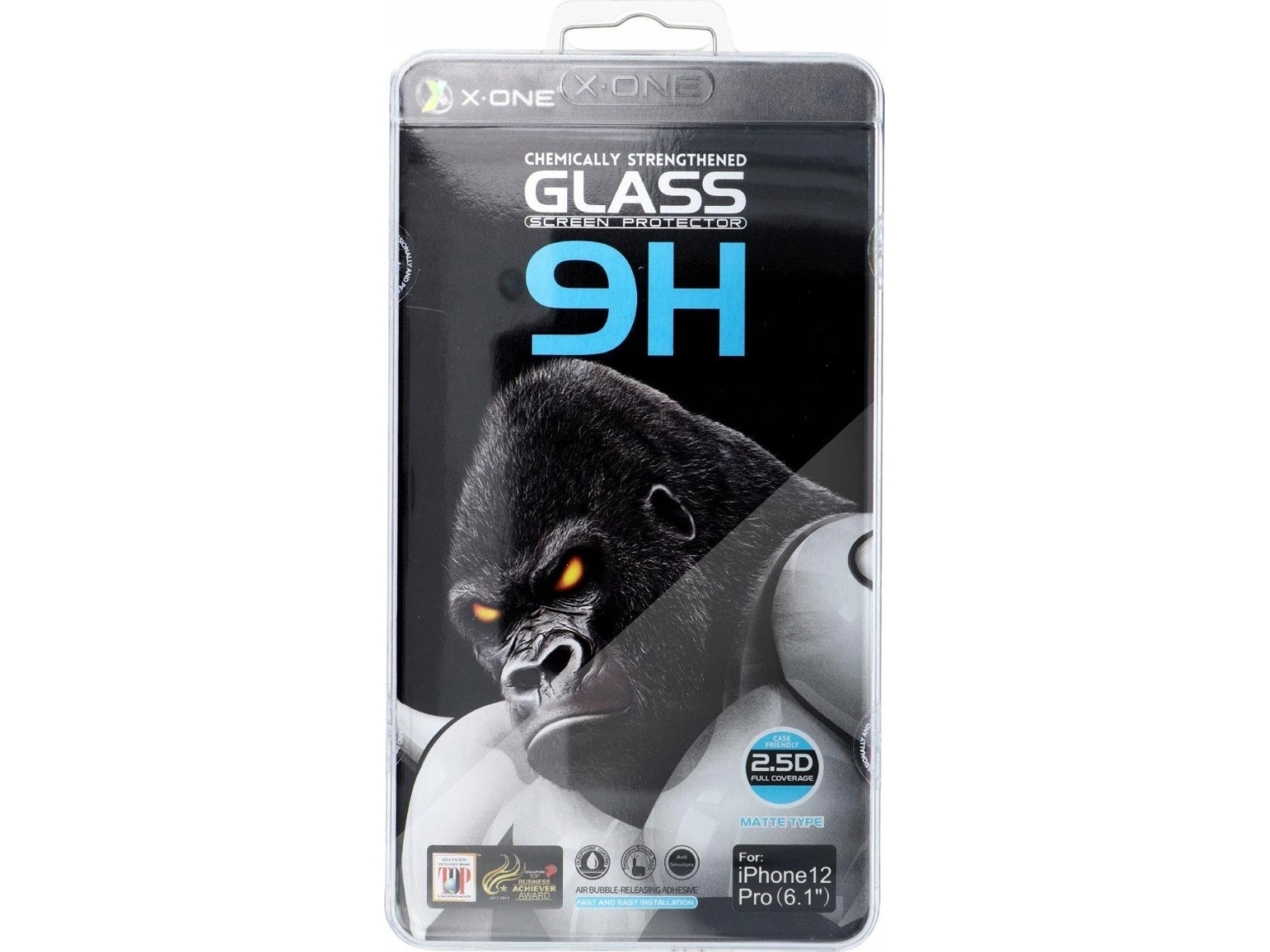 X-One X-One Full Cover Extra Strong Matte Gehärtetes Glas - Für Iphone 15/16 Plus (Vollverklebung) Schwarz